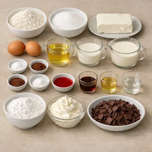 Ingredients for Red Velvet Trifle