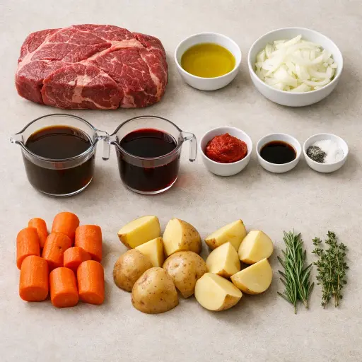 Ingredients for Red Wine Braised Pot Roast