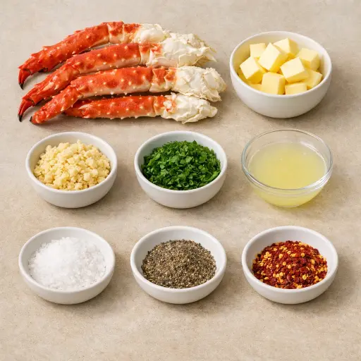 Ingredients for Regal Garlic Crab Legs