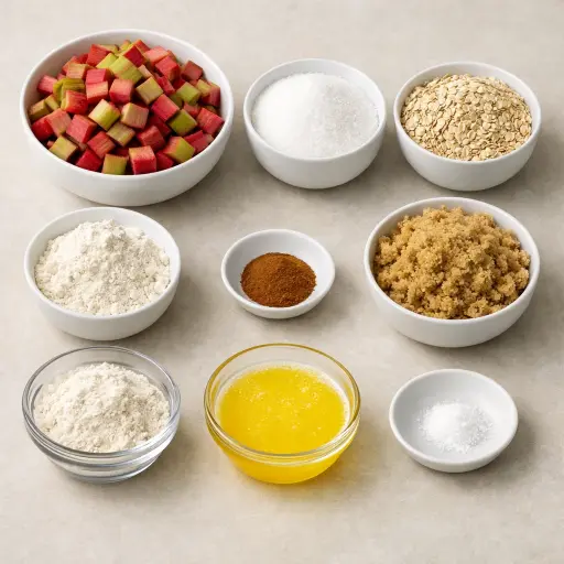 Ingredients for Rhubarb Crisp
