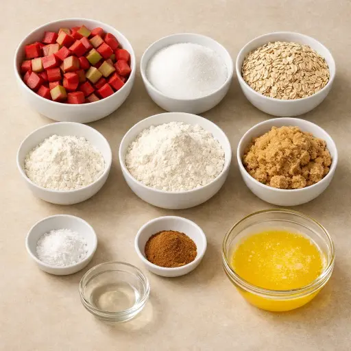 Ingredients for Rhubarb Crumble