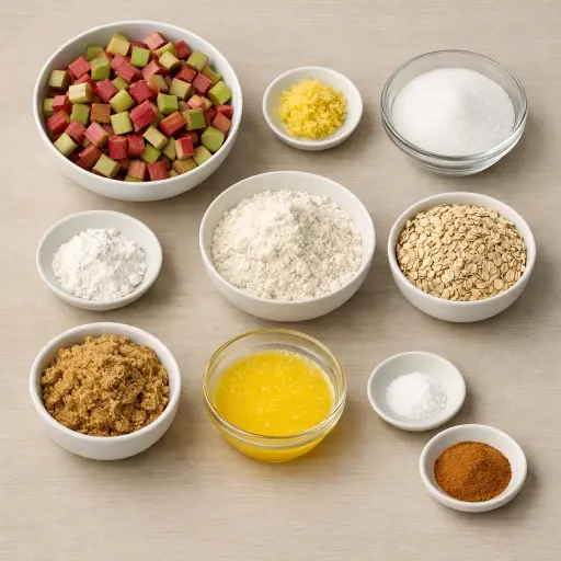Ingredients for Rhubarb Ginger Crisp