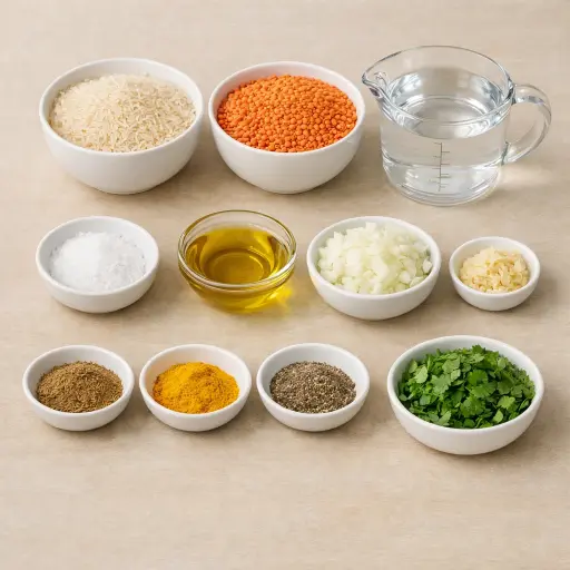 Ingredients for Rice and Lentil Mash