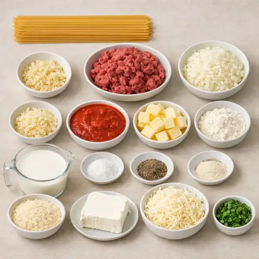 Ingredients for Rich & Creamy Spaghetti Supreme
