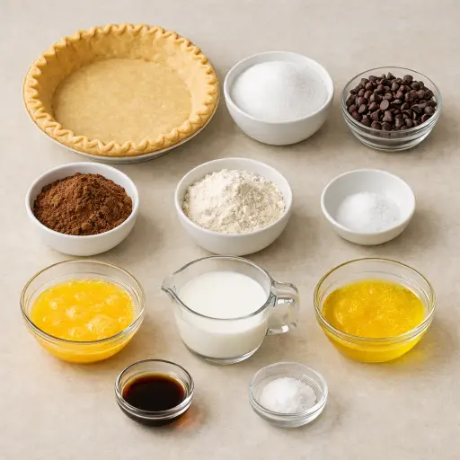 Ingredients for Rich Chocolate Delight Pie