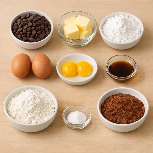 Ingredients for Rich Dark Chocolate Lava Cake