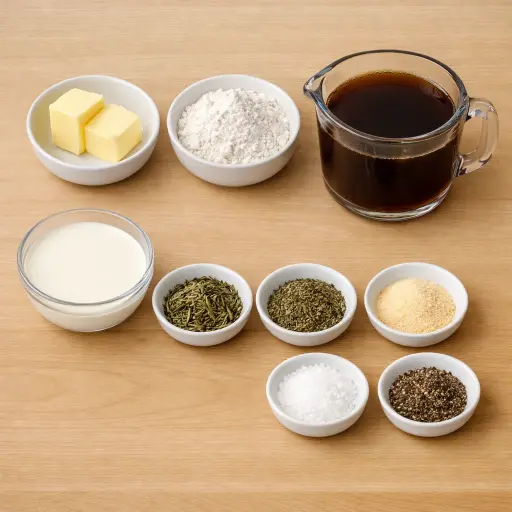Ingredients for Rich Herb-Infused Gravy