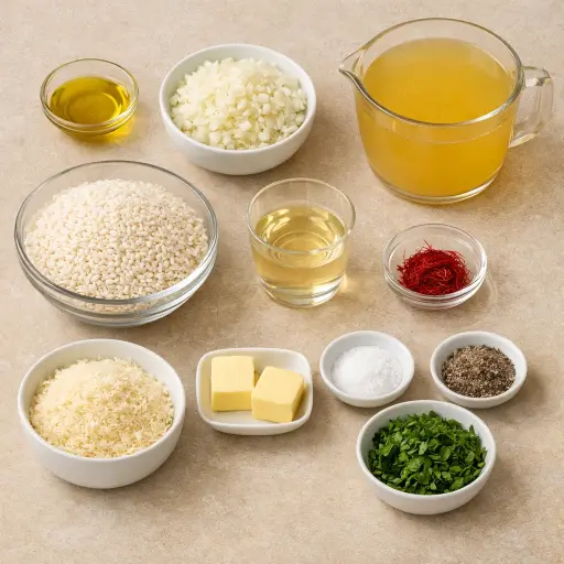 Ingredients for Risotto alla Milanese