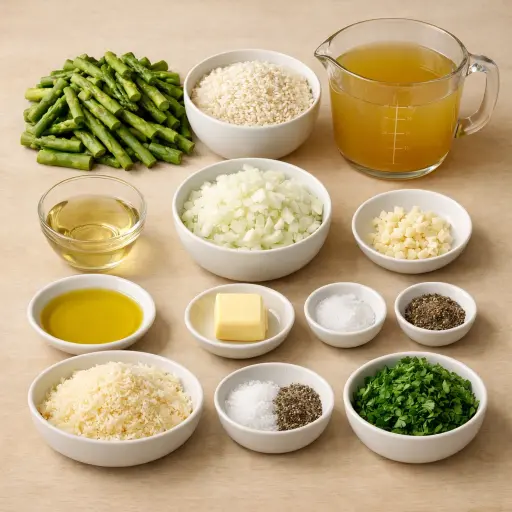 Ingredients for Risotto with Asparagus (Italy)