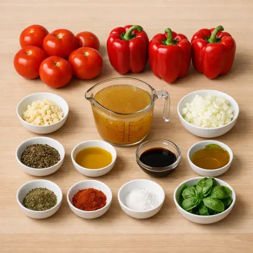 Ingredients for Roasted Bell Pepper Tomato Soup