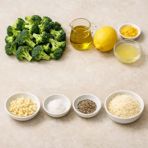 Ingredients for Roasted Broccoli with Lemon and Garlic
