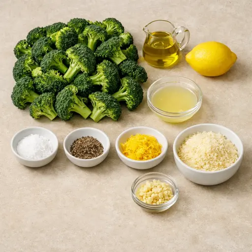 Ingredients for Roasted Broccoli with Lemon and Parmesan