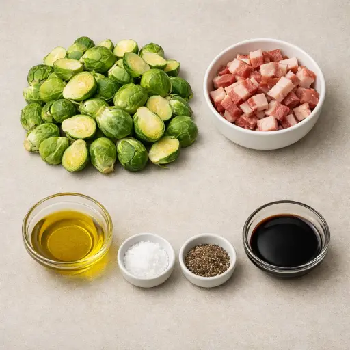 Ingredients for Roasted Brussels Sprouts with Bacon