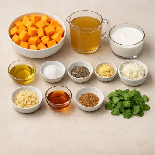 Ingredients for Roasted Butternut Squash Soup