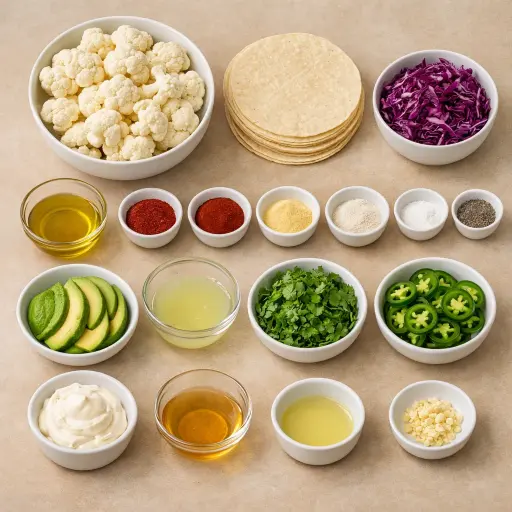 Ingredients for Roasted Cauliflower Tacos