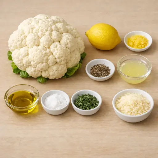 Ingredients for Roasted Cauliflower with Lemon and Thyme