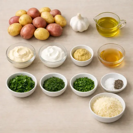 Ingredients for Roasted Garlic & Herb Potato Salad