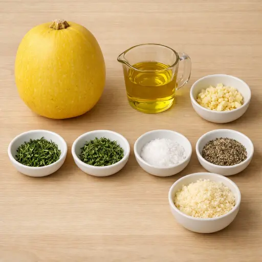 Ingredients for Roasted Garlic and Herb Spaghetti Squash