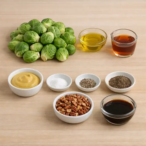 Ingredients for Roasted Maple Mustard Brussel Sprouts