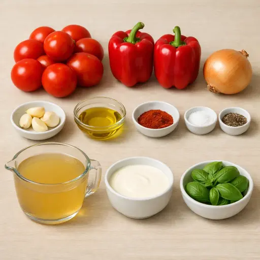 Ingredients for Roasted Red Pepper and Tomato Soup