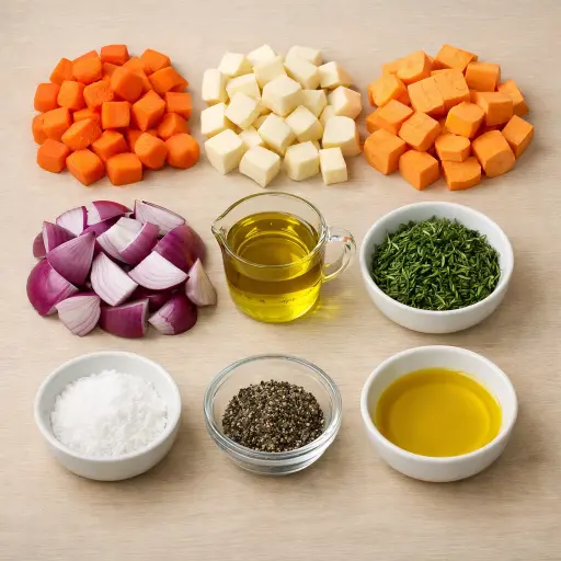 Ingredients for Roasted Root Vegetables with Rosemary
