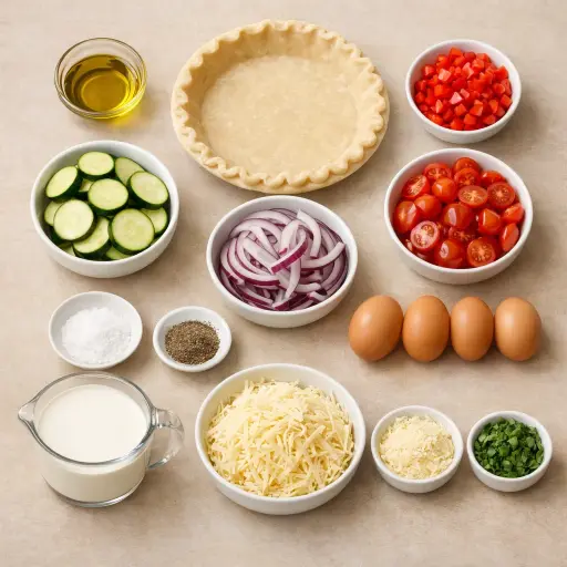 Ingredients for Roasted Vegetable Quiche