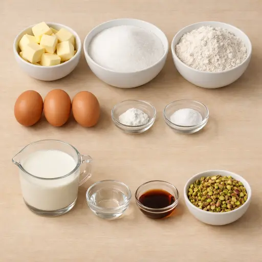 Ingredients for Rose Water Pound Cake