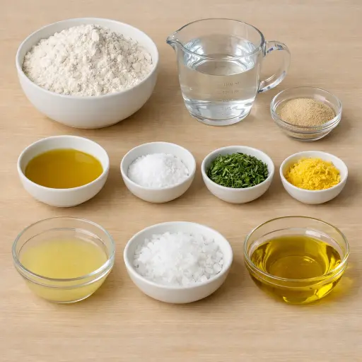 Ingredients for Rosemary Lemon Focaccia