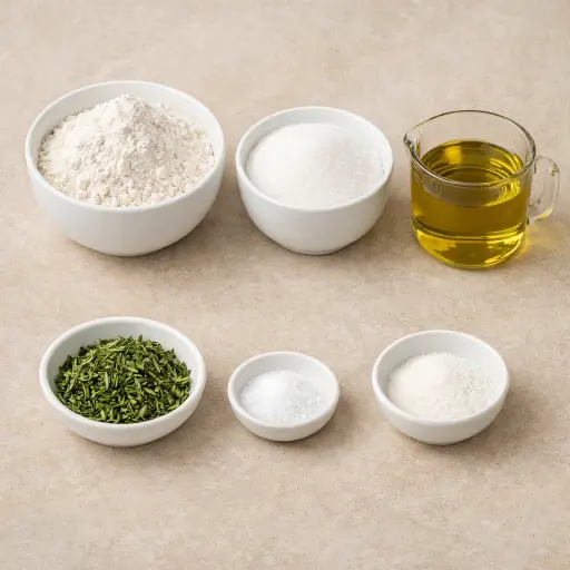 Ingredients for Rosemary Olive Oil Shortbread