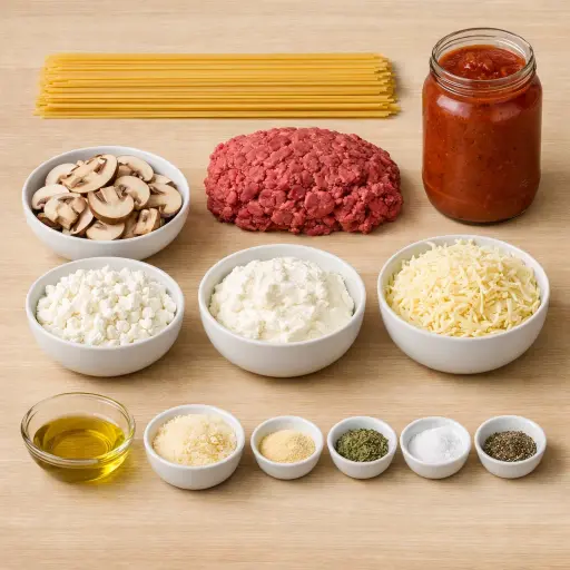 Ingredients for Royal Spaghetti Bake
