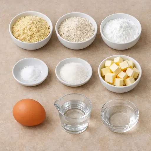 Ingredients for Rustic Almond & Oat Gluten-Free Pie Crust