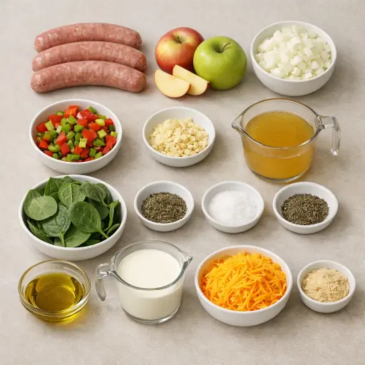 Ingredients for Rustic Apple & Sausage Casserole
