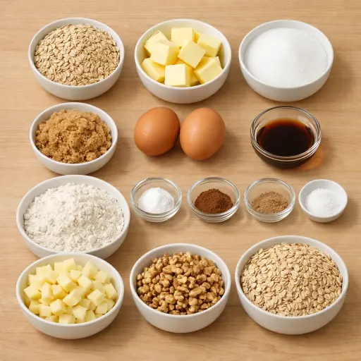 Ingredients for Rustic Apple Oatmeal Cookies