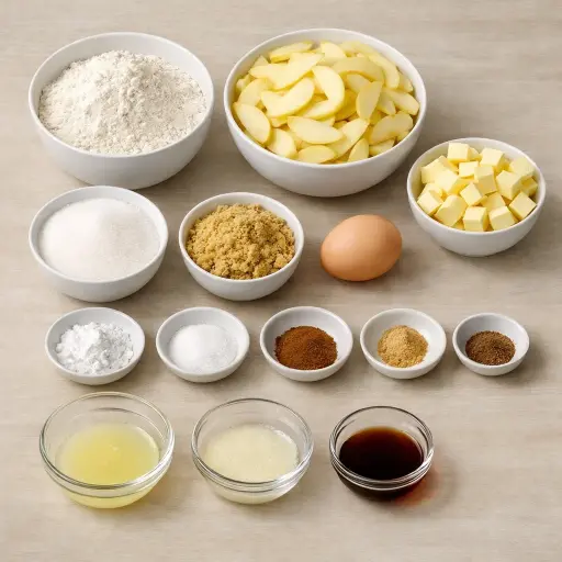 Ingredients for Rustic Apple Pie Bars