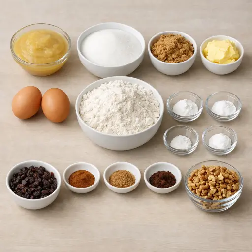 Ingredients for Rustic Applesauce Cake