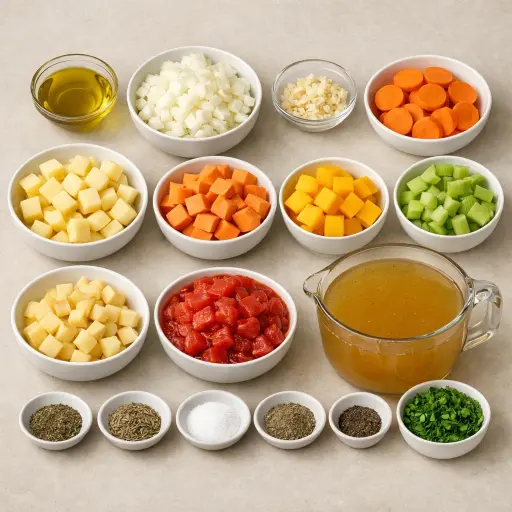 Ingredients for Rustic Autumn Vegetable Soup