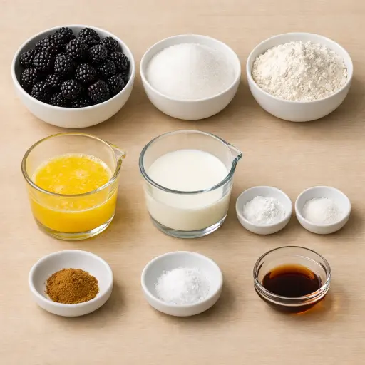 Ingredients for Rustic Blackberry Cobbler