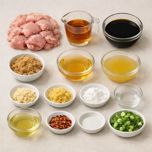 Ingredients for Rustic Bourbon Chicken