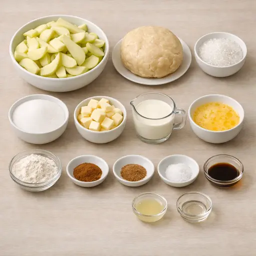 Ingredients for Rustic Caramel Apple Pie