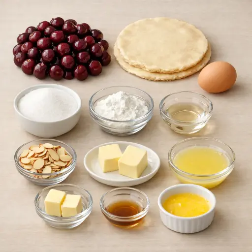 Ingredients for Rustic Cherry Almond Pie