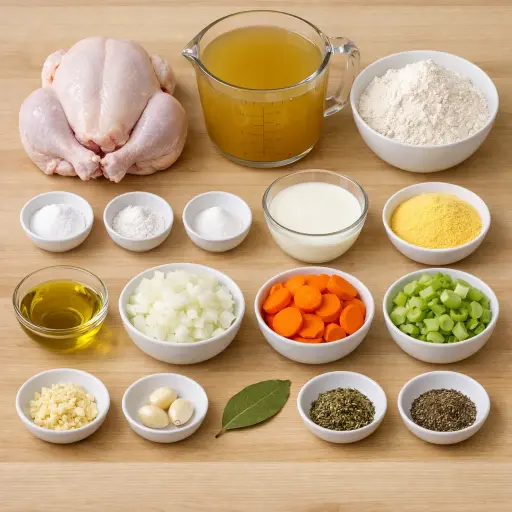 Ingredients for Rustic Chicken and Herb Dumplings
