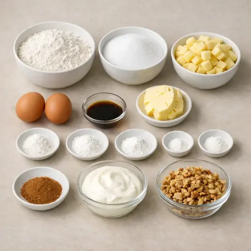Ingredients for Rustic Cinnamon Apple Cake