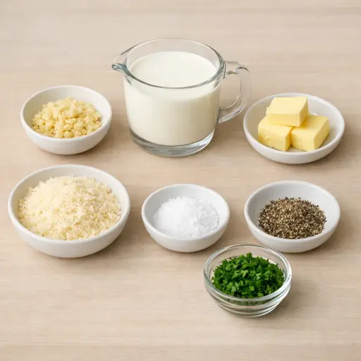 Ingredients for Rustic Creamy Garlic Sauce