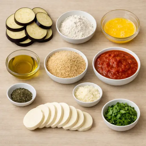 Ingredients for Rustic Eggplant Parmesan