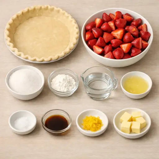 Ingredients for Rustic Fresh Strawberry Pie