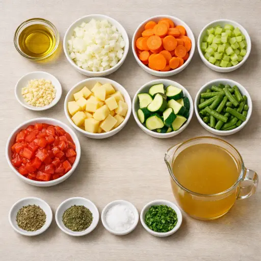 Ingredients for Rustic Garden Vegetable Soup