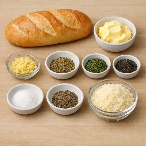 Ingredients for Rustic Garlic Bread