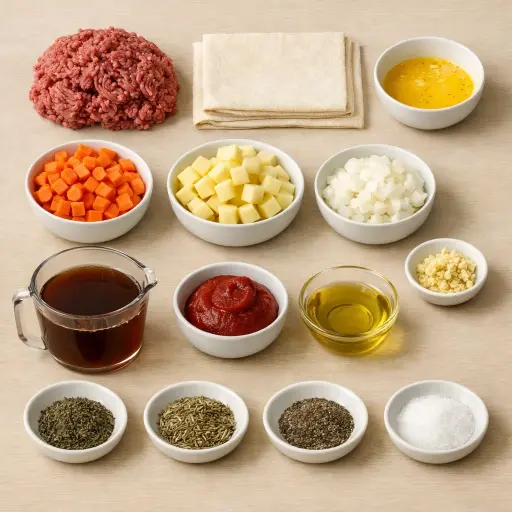 Ingredients for Rustic Harvest Meat Pie