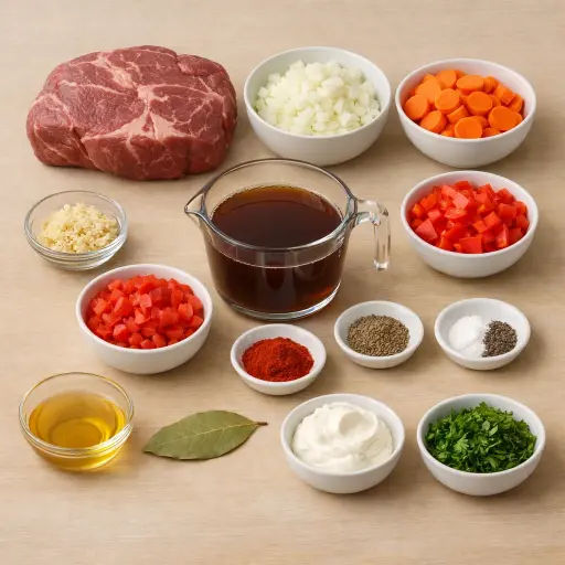 Ingredients for Rustic Hearty Goulash