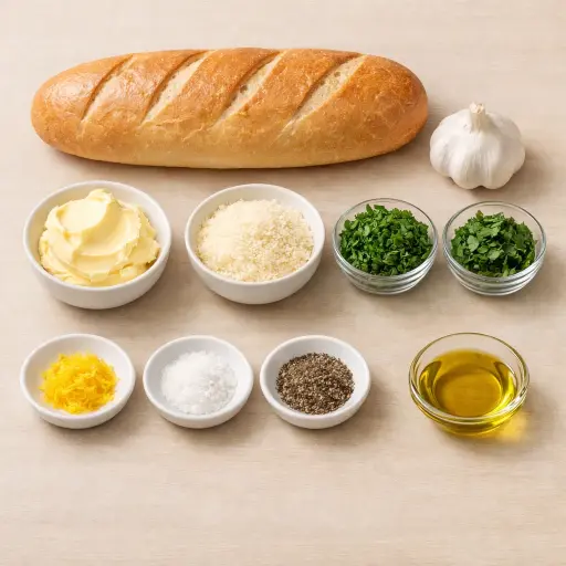 Ingredients for Rustic Herb & Roasted Garlic Bread